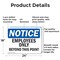 Signmission Employees Only Beyond This Point OSHA Notice Sign, Aluminum, 24in W x 18in L, 2PK OS-2PACK-NS-A-1824-L-15607 - alternate 3